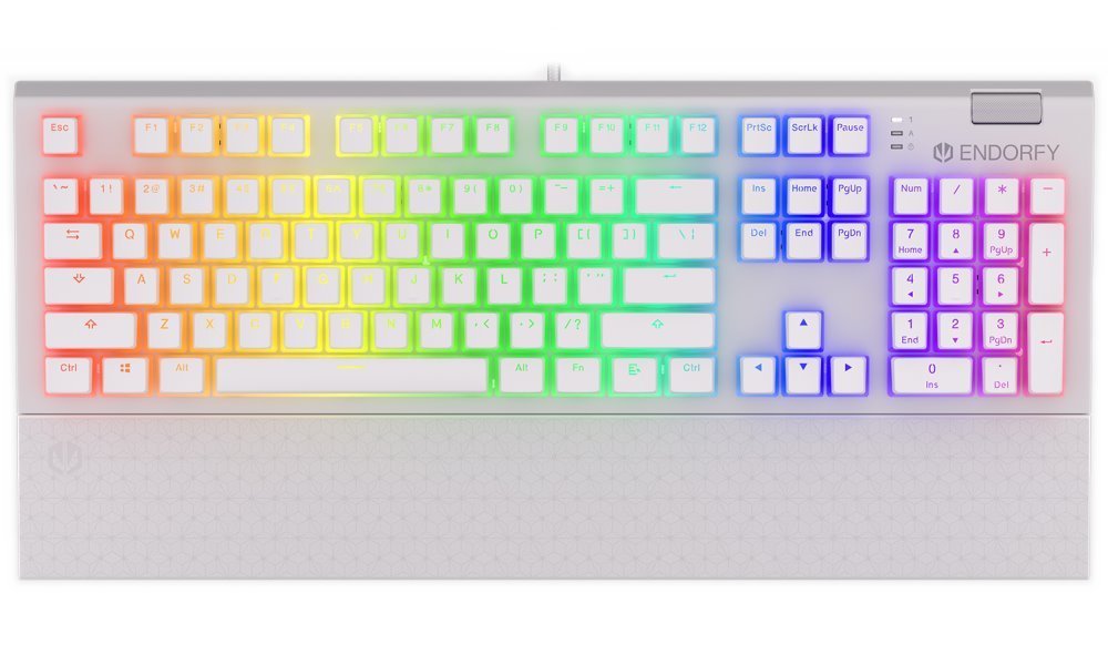 ENDORFY herná klávesnica Omnis OWH Pudd.Kailh BL RGB / USB / blue switch / drôtová /mechanická/US layout/biela RGB 