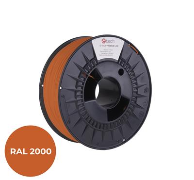 Tlačová struna (filament) C-TECH PREMIUM LINE, PLA, žltooranžová, RAL2000, 1,75mm, 1kg
