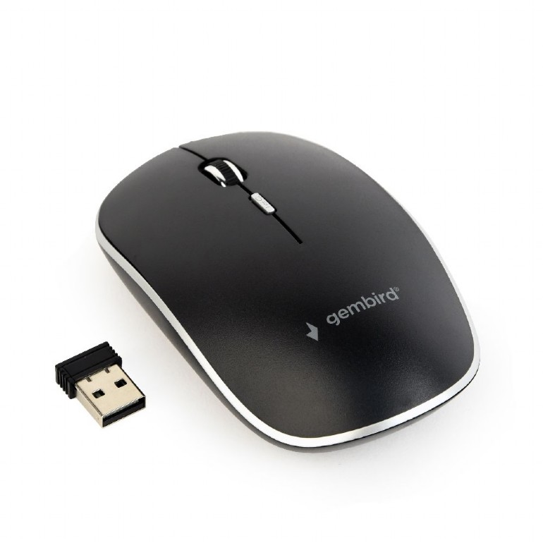 Myš GEMBIRD MUSW-4B-01, čierna, bezdrôtová, USB nano receiver
