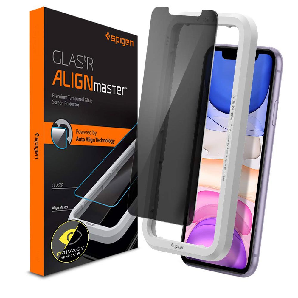 Spigen ochranné sklo Glas.tR AlignMaster Privacy pre iPhone 11 XR