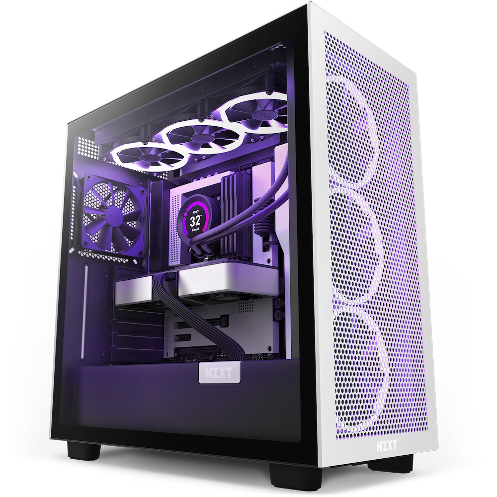 NZXT case H7 Flow / 2x 120 mm fan / glass / mesh panel / black and white