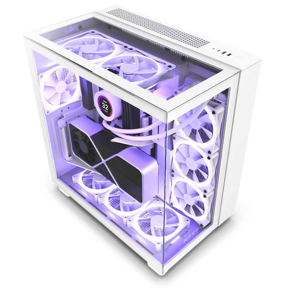 NZXT case H9 Elite / 3xRGB 120 mm / 1x 120mm fan / glass / RGB&fan controler / white