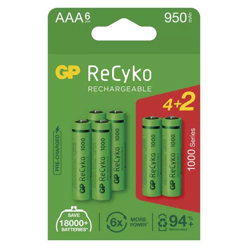 EMOS GP nabíjacia batéria ReCyko 1000 AAA (HR03) 6 ks