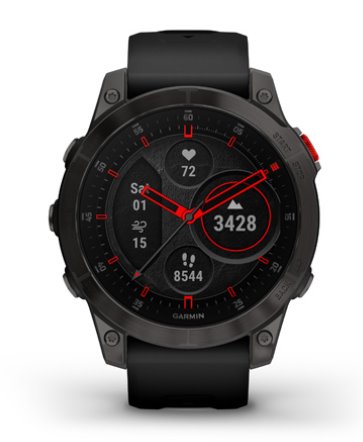 Garmin epix (Gen 2), Sapphire, Black, Carbone Gray DLC Titanium, Silicone Band