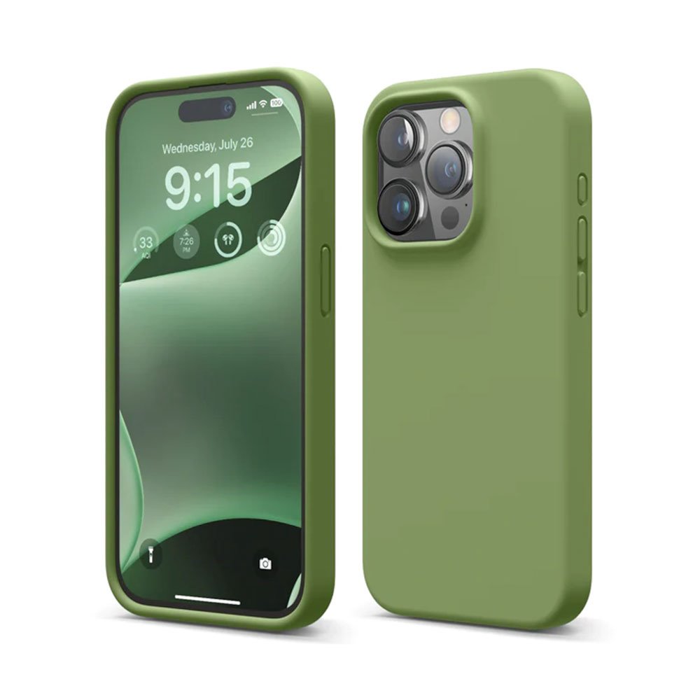 Elago kryt Silicone Case pre iPhone 15 Pro - Cedar Green