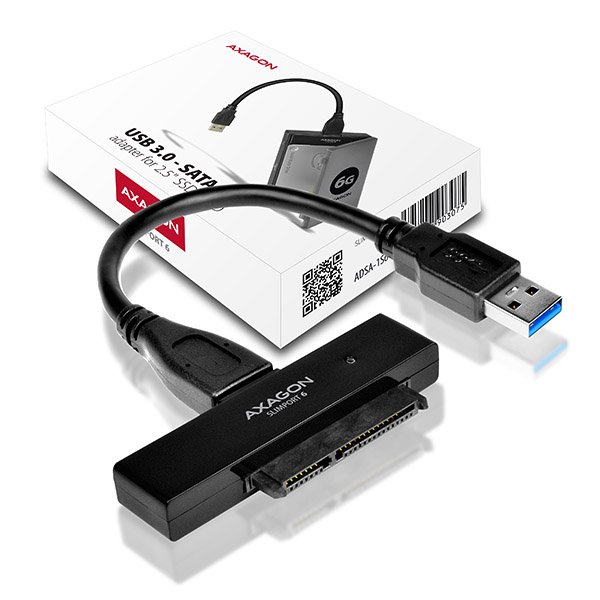 AXAGON ADSA-1S6, USB 3.0 - SATA 6G UASP HDD adaptér vr. 2.5" púzdra