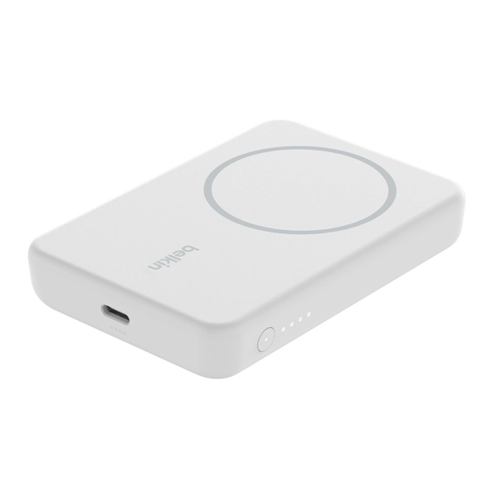 Belkin Boost Charge Magnetic Wireless Power Bank 5K + Stand - White