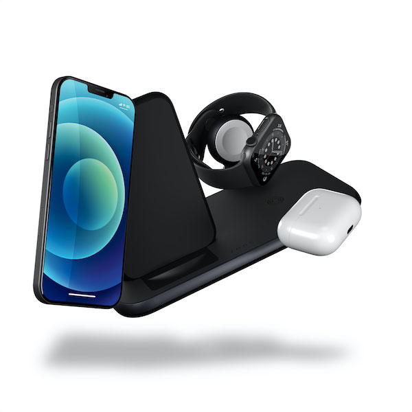 ZENS Aluminium 4 in 1 Stand Wireless Charger with 45W USB PD Black *Vystavený*