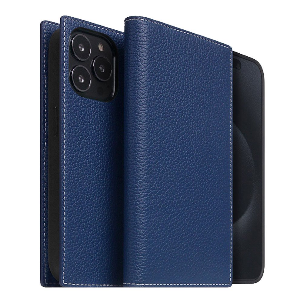 SLG Design puzdro D8 Magsafe Full Grain Leather pre iPhone 15 Pro Max - Navy Blue