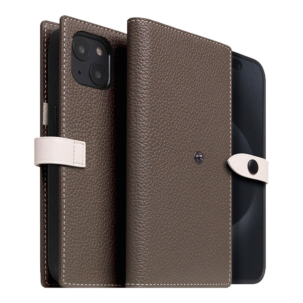 SLG Design puzdro D8 Magsafe Hybrid Full Grain Leather pre iPhone 15 Plus - Etoff Cream
