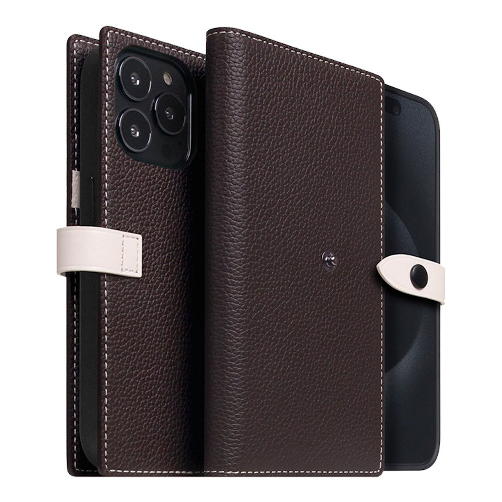 SLG Design puzdro D8 Magsafe Hybrid Full Grain Leather pre iPhone 15 Pro Max - Brown Cream
