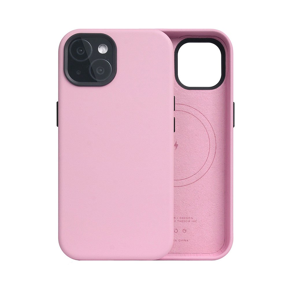 SLG Design kryt D5 Magsafe Calf Skin Leather pre iPhone 15 - Pink