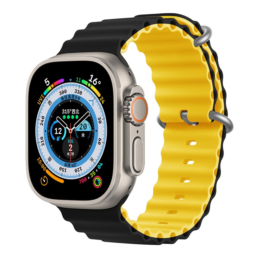 Devia remienok Deluxe Series Sport6 Silicone Two-tone Band 44/45/49mm - Black/Yellow