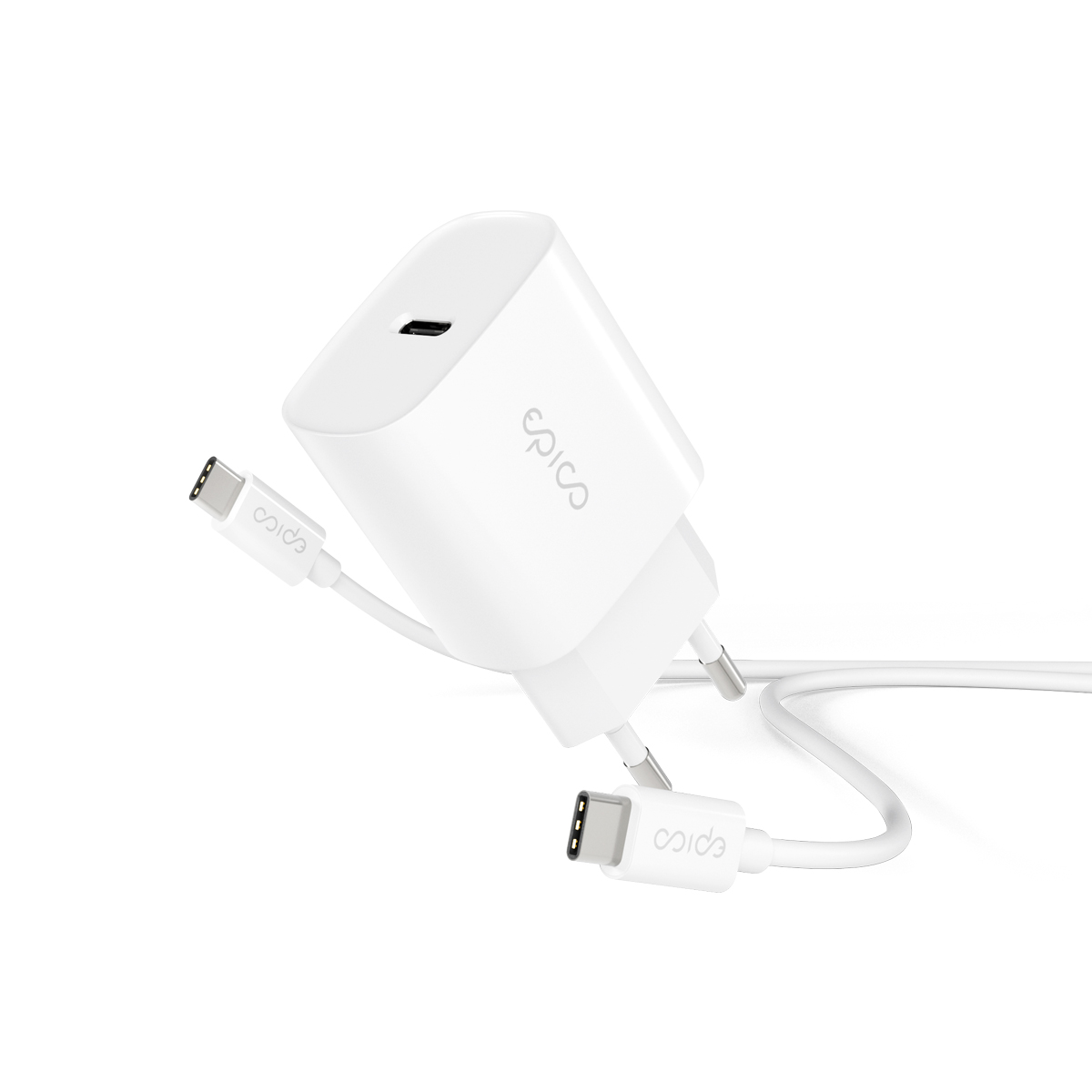 iStores by Epico 20W PD Charger Bundle with USB-C to USB-C cable 1.2m - biela