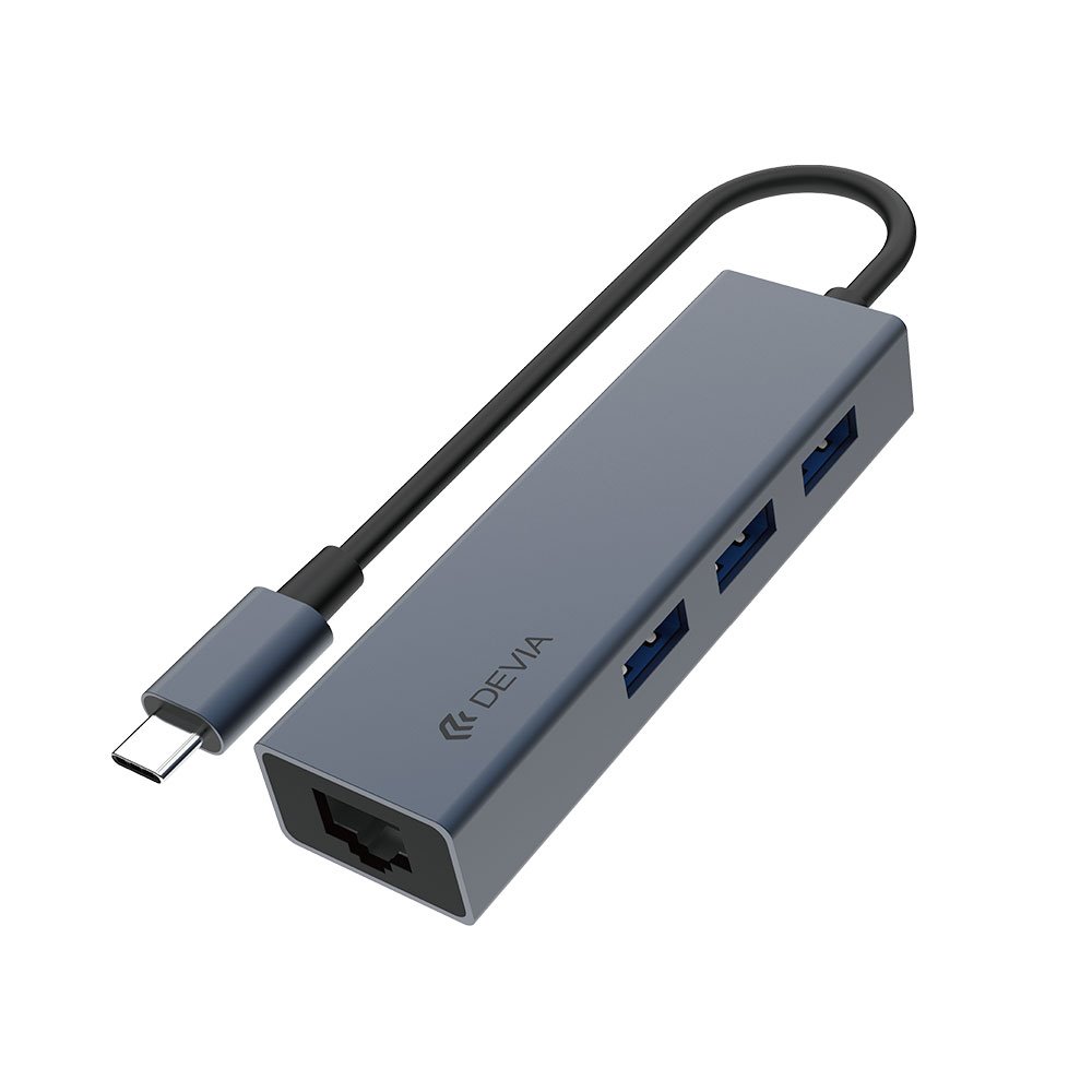 Devia USB-C Hub Leopard Series RJ45/USB 3.1 - Deep Gray