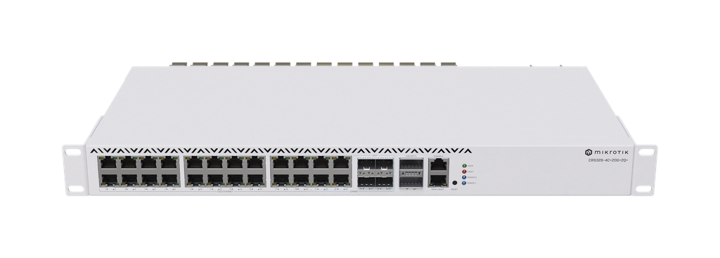 MIKROTIK RouterBOARD Cloud Router Switch CRS326-4C+20G+2Q+RM + L5 (650MHz; 128MB RAM; 1x LAN; 20x 2,5GLAN; 2x QSFP+; 4x SFP+) rack