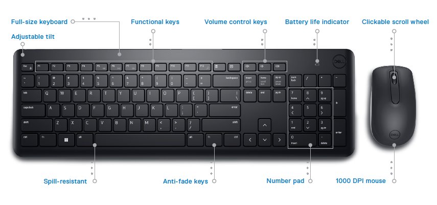 Dell Wireless Keyboard and Mouse-KM3322W - Czech/Slovak (QWERTZ)