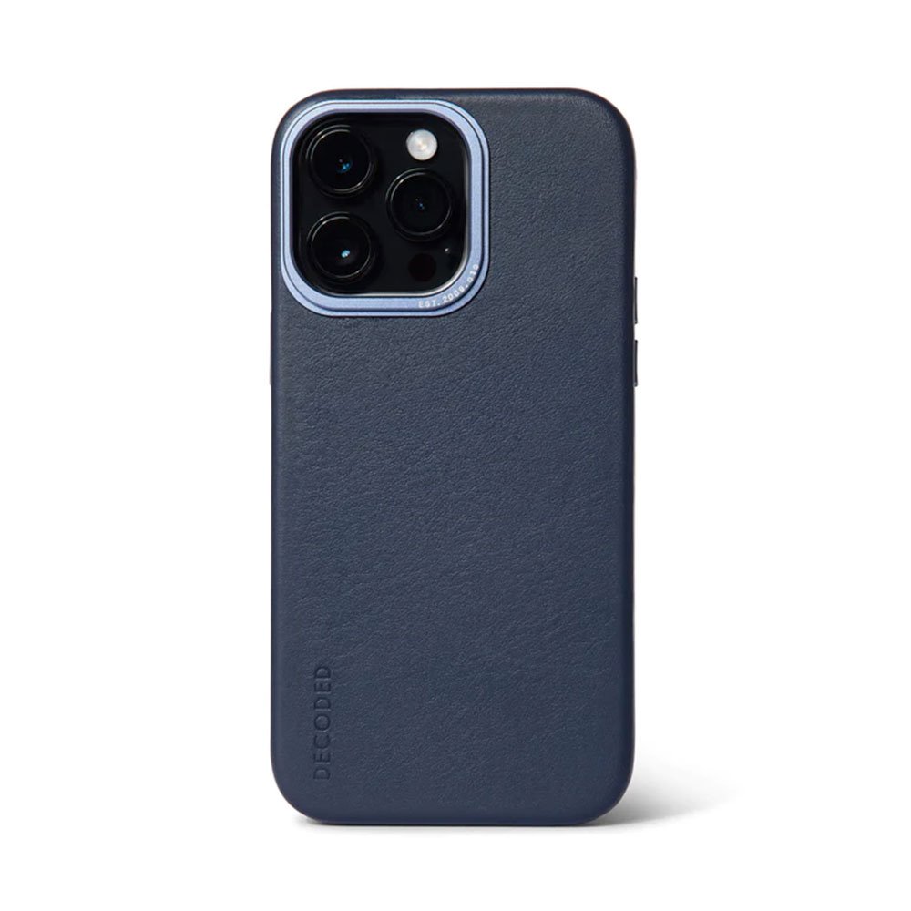 Decoded kryt Leather Backcover MagSafe pre iPhone 14 Pro - Navy