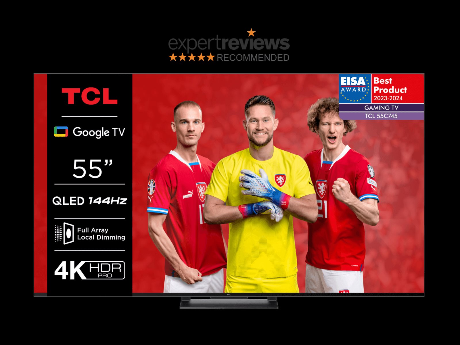 TCL 55C745 - 4K QLED, Google TV, 139cm, 144Hz, FALD, HDR PRO, Dolby Atmos
