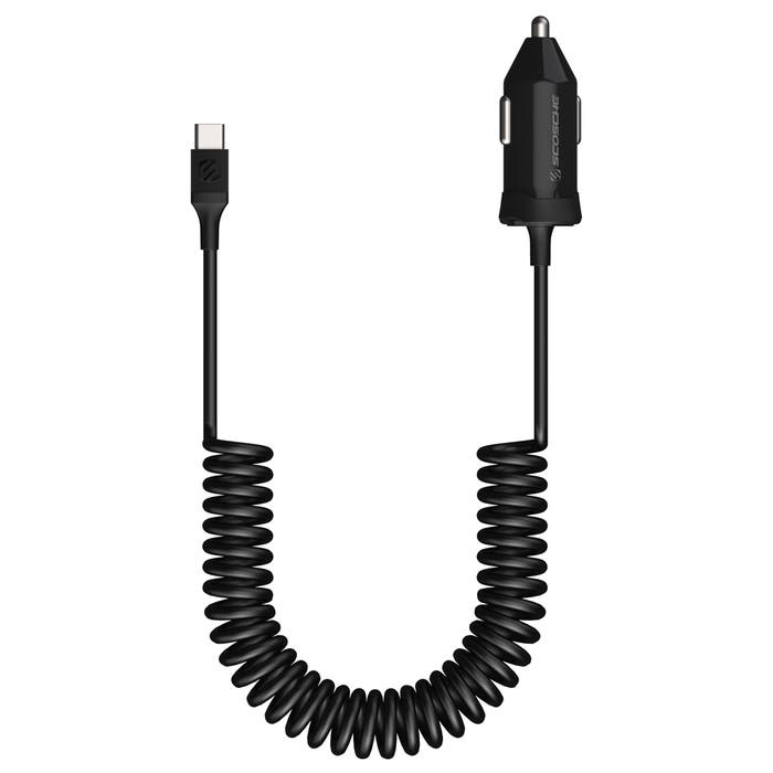 Scosche autonabíjačka PowerVolt so zapleteným USB-C káblom, 20W, Power Delivery 3.0 *Rozbalený*