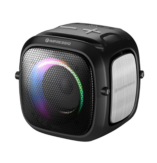 Repro C-TECH Impressio Qubis mini, SD, USB, BT, AUX-IN, FM rádio, TWS, IPX6, RGB