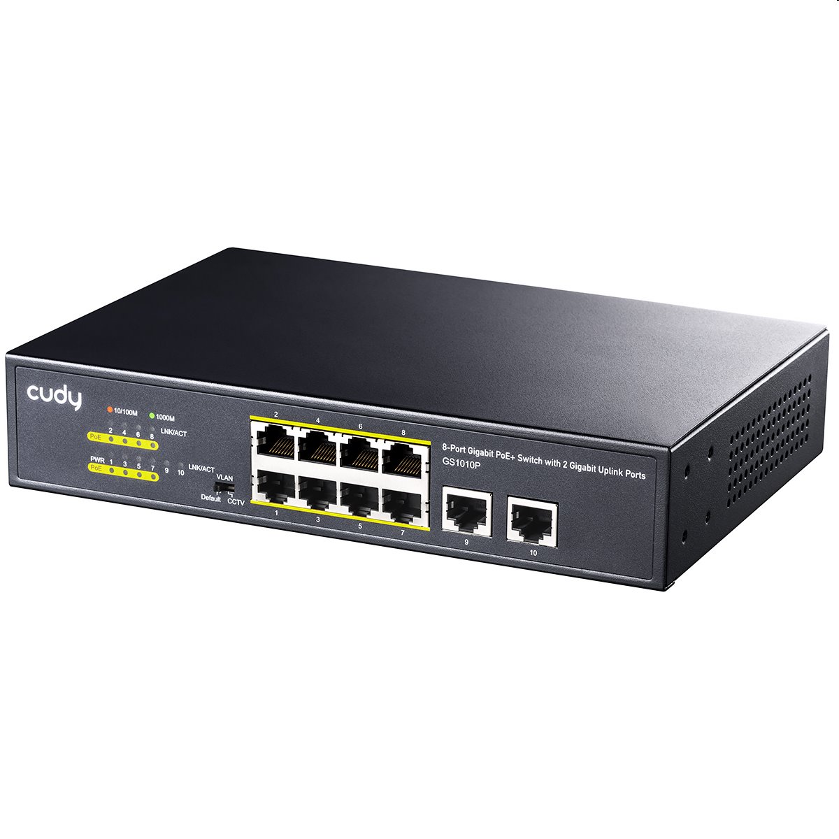 Cudy GS1010P - 8-Port Gigabit PoE+ Switch with 2 Gigabit Uplink Ports 120W                                                