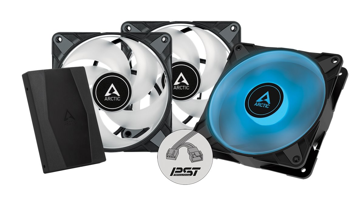 Arctic ventilátor P12 PWM PST A-RGB 3k balenie + ovládač