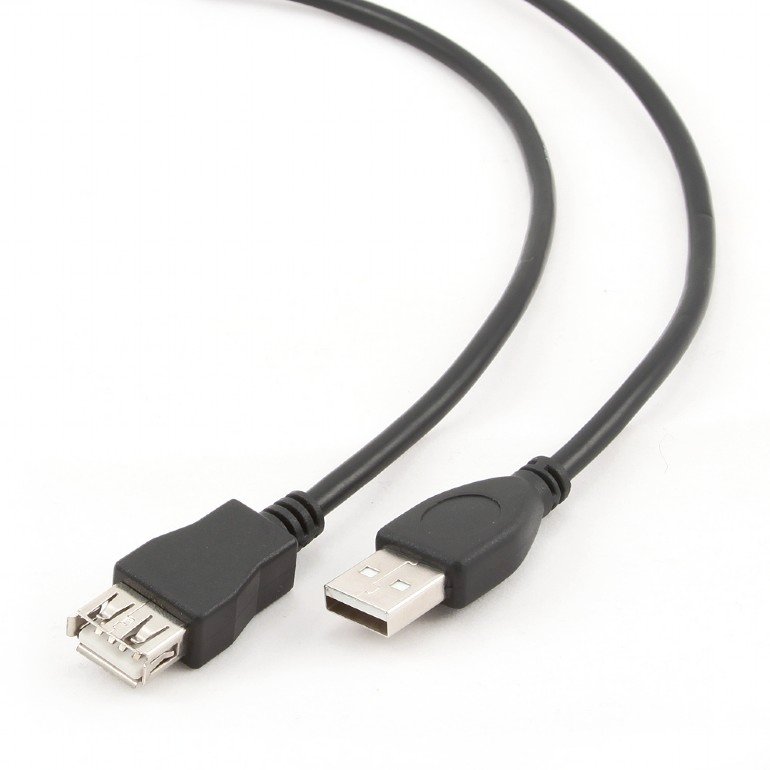 Kábel CABLEXPERT USB A-A 3m 2.0 predlžovací HQ Black, pozlátené kontakty