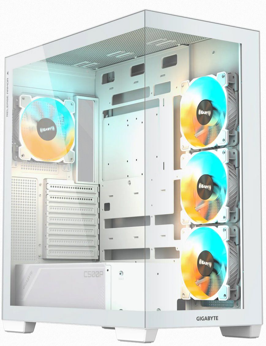 GIGABYTE case C500 PANORAMIC STEALTH ICE, ATX, Mid Tower, white