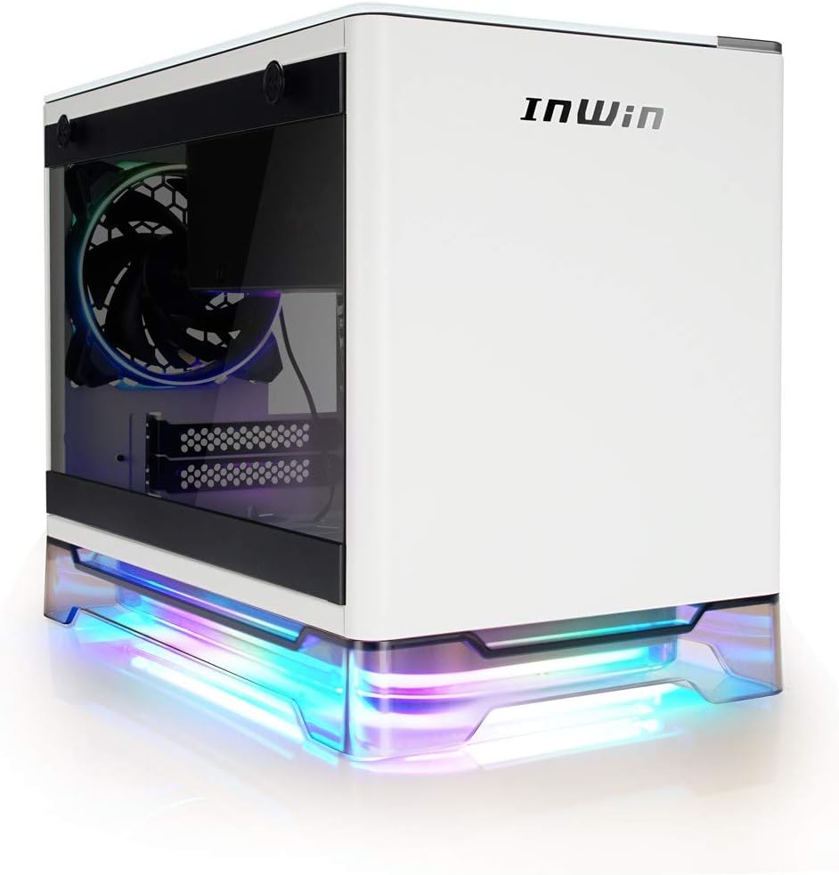 InWin case A1 Plus White, 650W PSU GOLD, Mini ITX, Tempered Glass, ARGB Fans, Qi 10W Charging panel