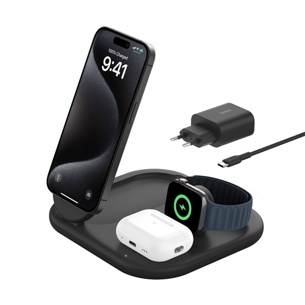 Belkin BOOST CHARGE Qi2 15w Magnetic 3in1, čierny