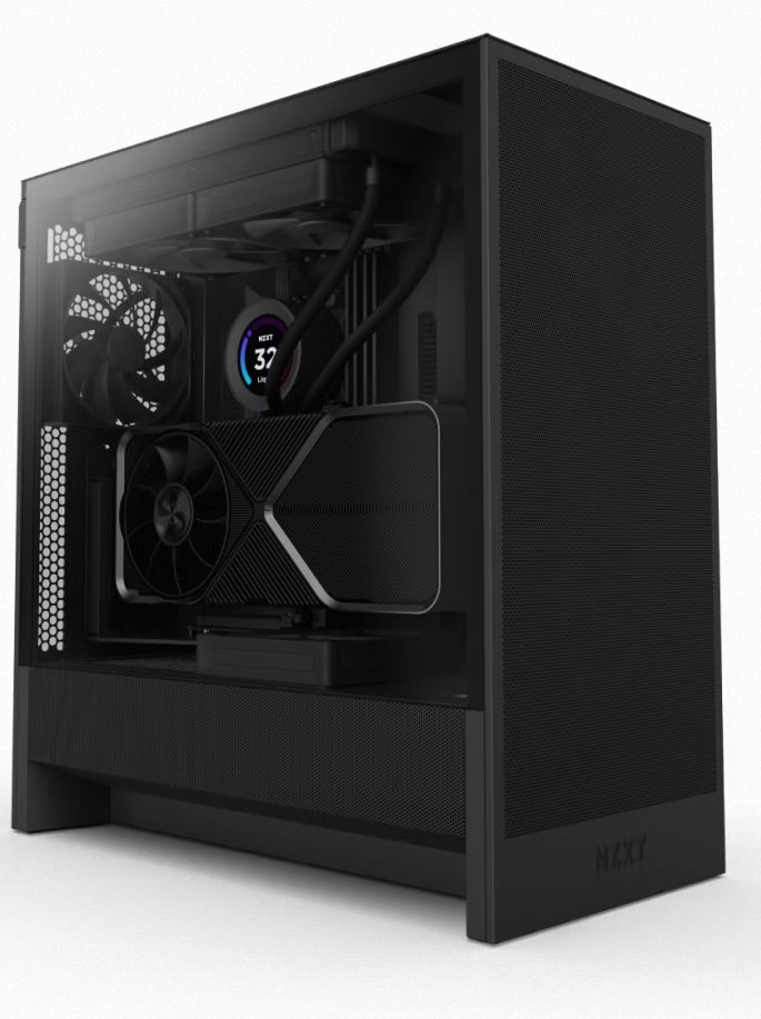 NZXT case H5 Flow / 2x120 mm fan / mesh / Black