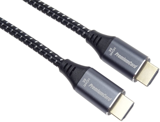 PremumCord ULTRA HDMI 2.1 High Speed + Ethernet kábel 8K@60Hz,  Zinc-Alloy 0.5m