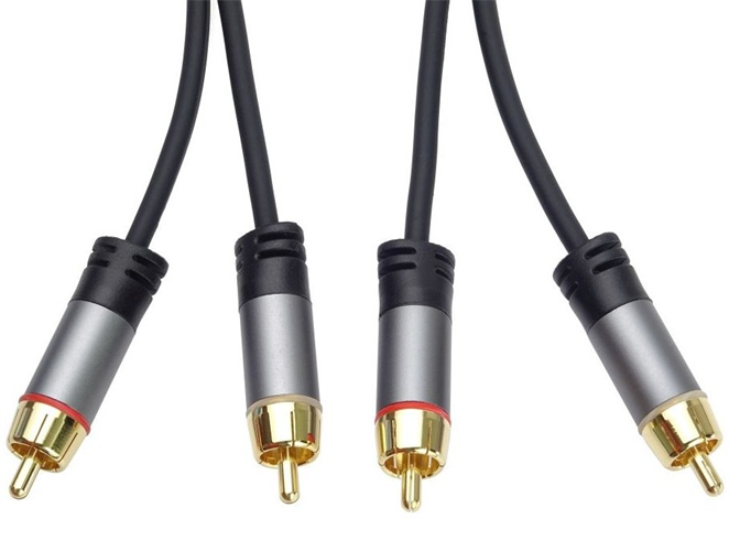 PremiumCord HQ tienený kabel 2x CINCH-2x CINCH M/M 1,5m