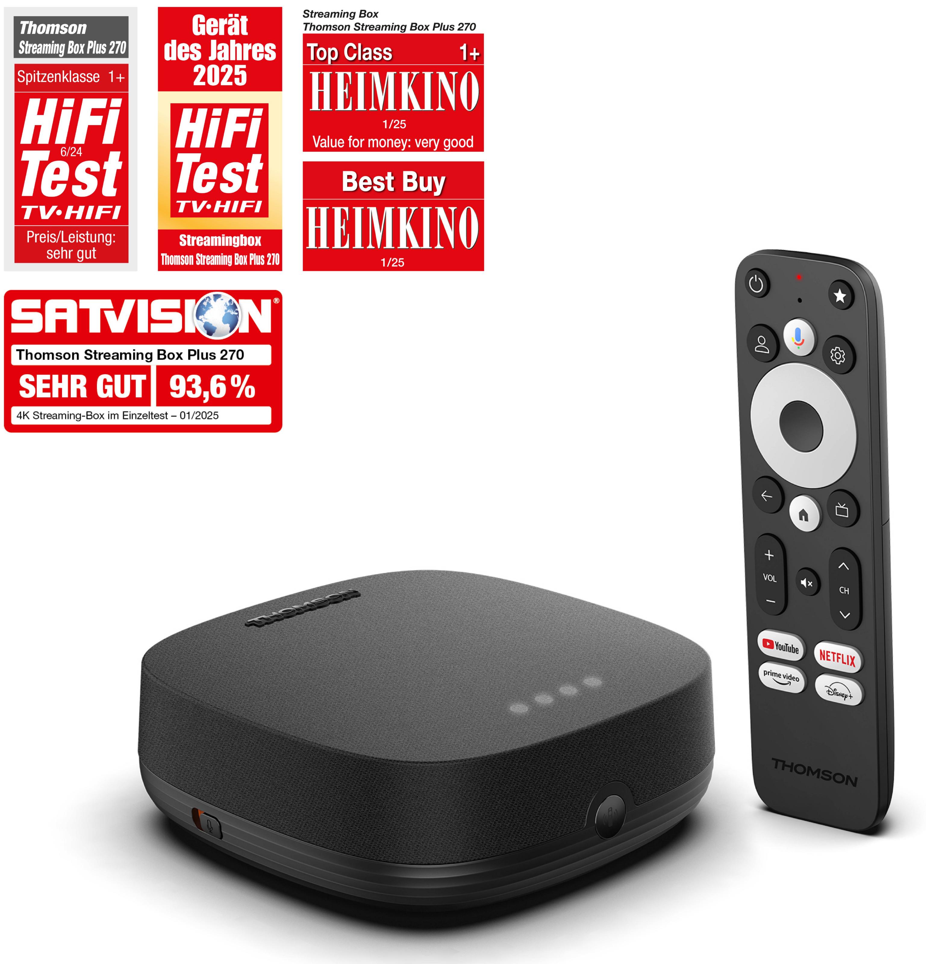 Thomson Streaming Box Plus 270 - 4K UHD, Google TV, Dolby Vision+Atmos