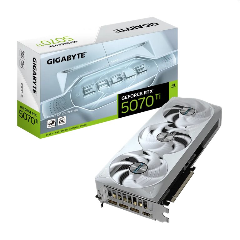GIGABYTE VGA NVIDIA GeForce RTX 5070 Ti EAGLE OC ICE 16G,  16G GDDR7,  3xDP,  1xHDMI