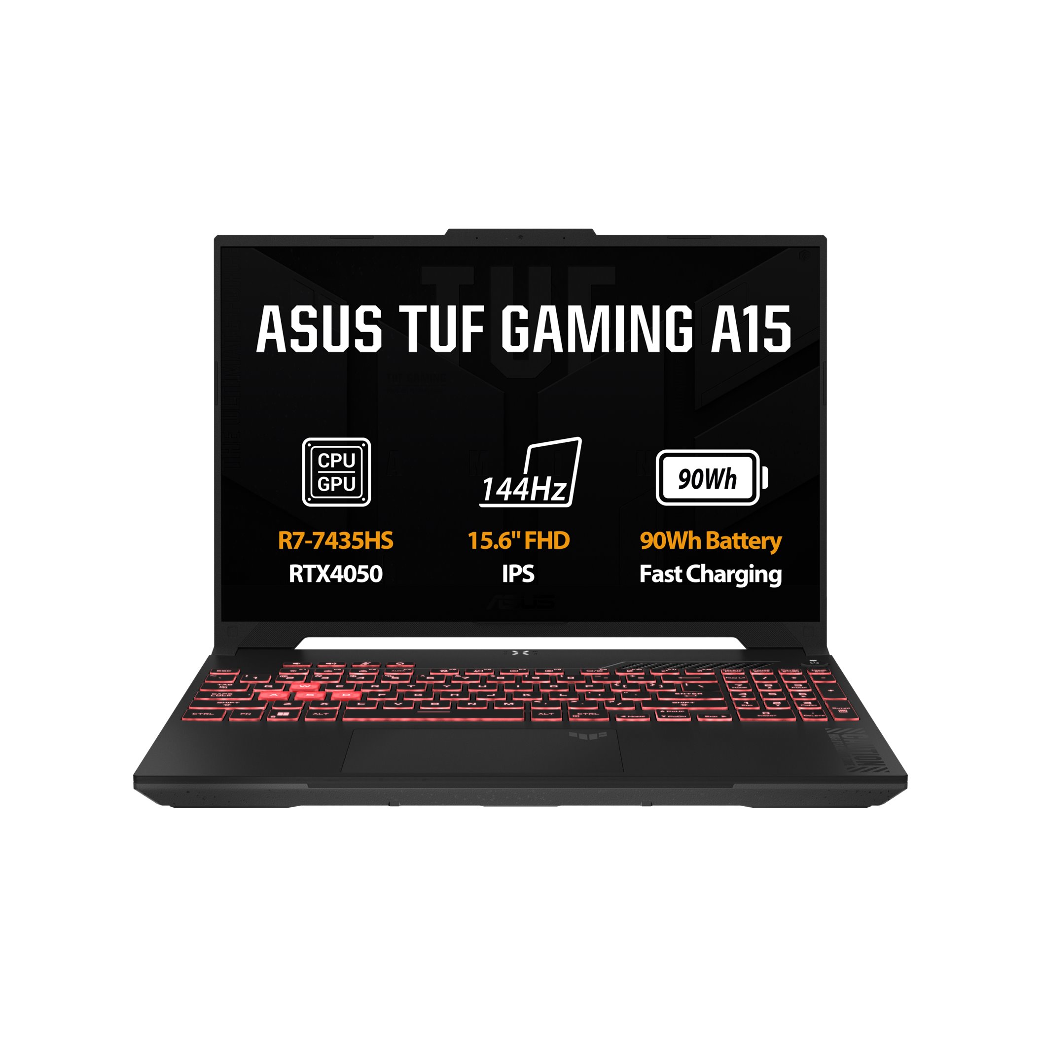 ASUS TUF Gaming A16/ FA607NU-RL060/ R5-7535HS/ 16"/ WUXGA/ 16GB/ 1TB/ RTX 4050/ bez OS/ Gray/ 2R