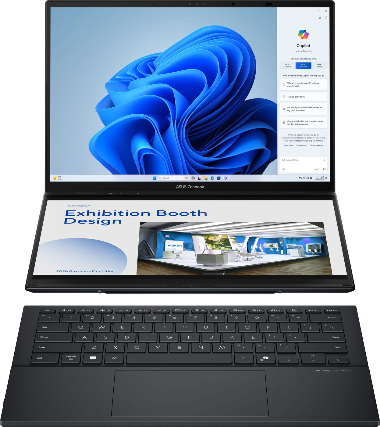 ASUS Zenbook Duo 14 OLED/ UX8406CA-OLED166X/ U9-285H/ 14"/ 2880x1800/ T/ 32GB/ 1TB SSD/ Arc 140T/ W11P/ Gray/ 2