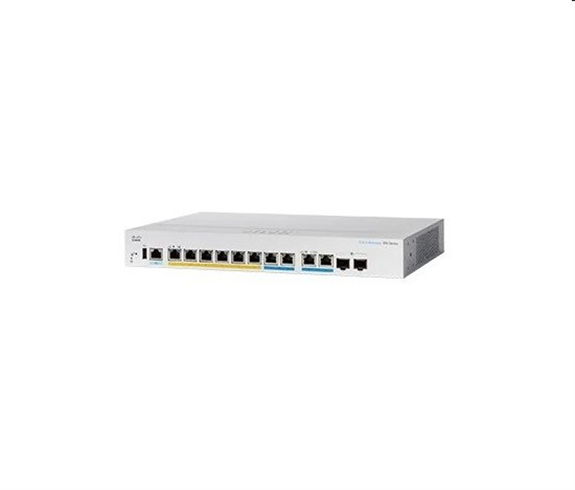 Cisco switch CBS350-8MGP-2X-EU (6xGbE, 2x2, 5GbE, 2xMultigigabit/ SFP+ combo, 8xPoE+, 124W, fanless) - REFRESH