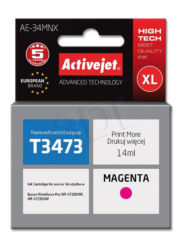 Atrament ActiveJet pre Epson T3473 AE-34MNX Magenta 14 ml 