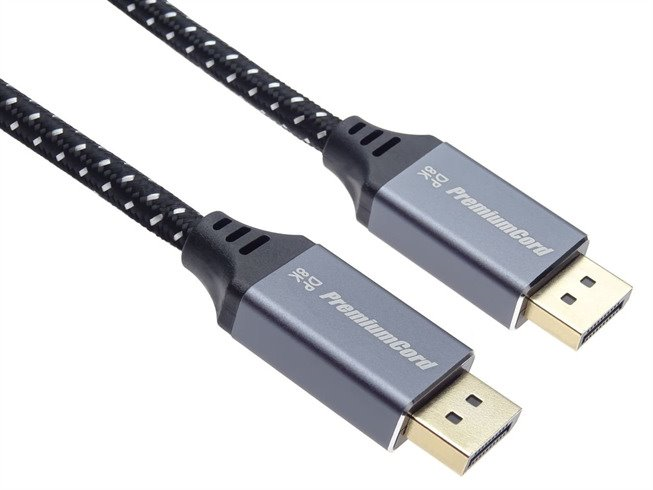 PremiumCord DisplayPort 1.4 8K prípojný kábel, kovové a pozlátené konektory, 0.5m