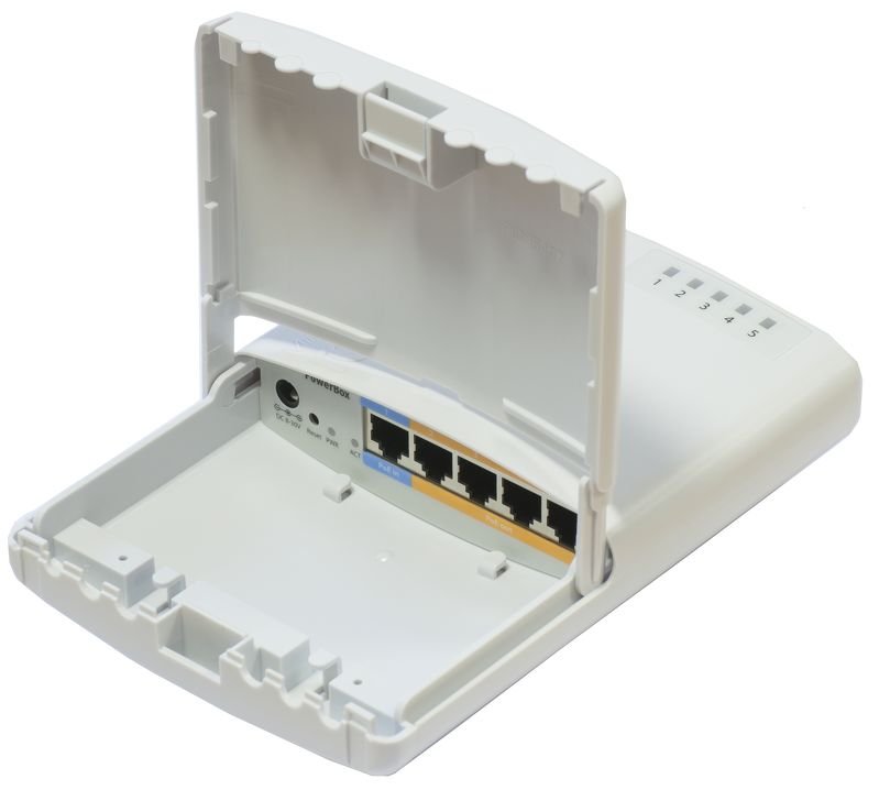 MIKROTIK RouterBOARD PowerBox + L4 (650MHz, 64 MB RAM, 5xLAN switch, outdoor plastic case, zdroj)