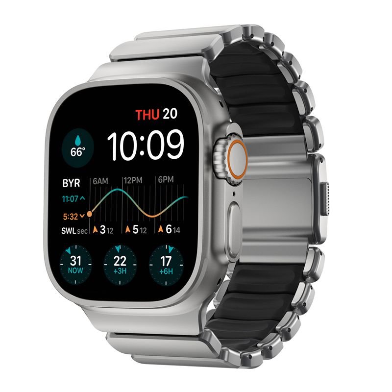 Nomad remienok Stratos pre Apple Watch 44-49mm - Black/Natural Hardware