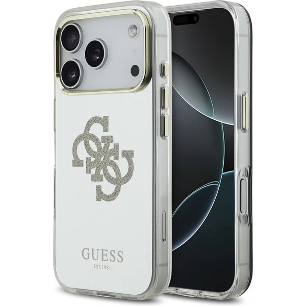 Guess PC/TPU Mirror 4G Glitter Logo MagSafe kryt iPhone 17 Pro zlatý