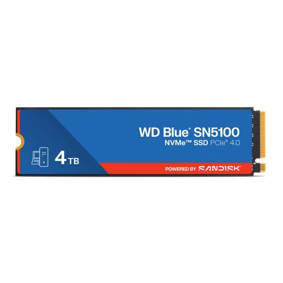 WD Blue SN5100 SSD Powered by SanDisk 4TB M.2 NVMe Gen4 6900/6700MBps