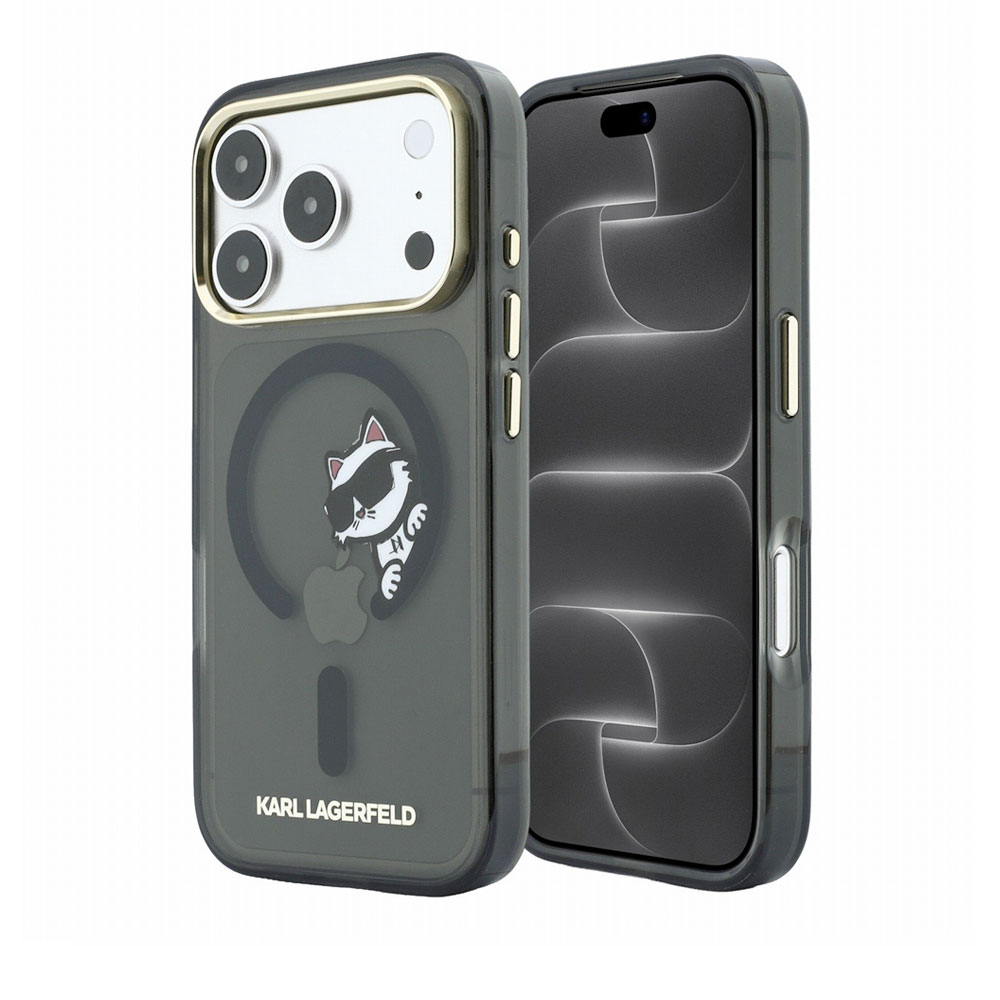 Karl Lagerfeld IML Choupette Peekaboo Magsafe kryt iPhone 18 Pro čierna