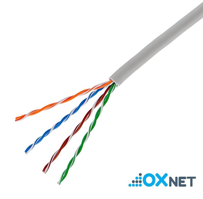 OXnet kábel UTP, Cat5E, drôt, PVC, Eca, box 100m - šedá