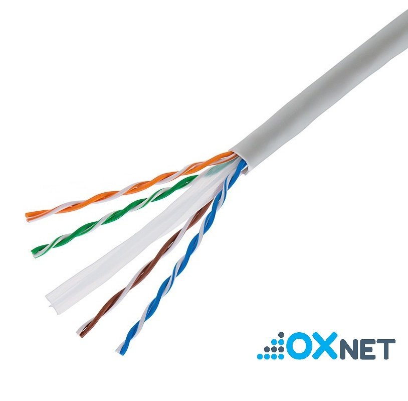 OXnet kábel UTP, Cat6, drôt, PVC, Eca, box 305m - šedá