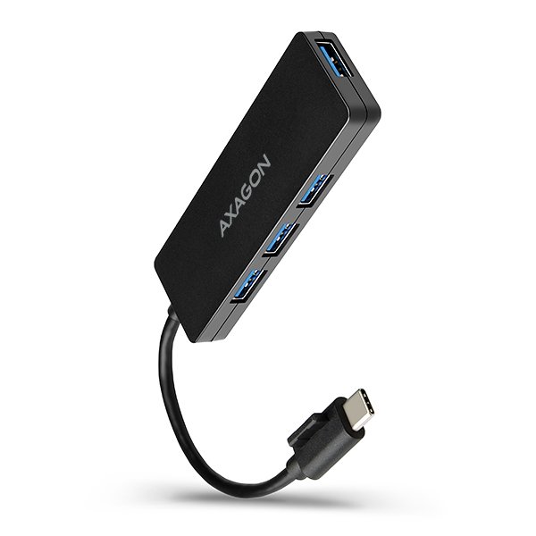 AXAGON HUE-G1C, 4x USB 3.2 Gen 1 SLIM hub, kábel Type-C 14cm napevno