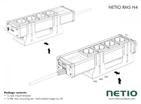 NETIO RM5 N4 držák pro svislou montáž NETIO 4/4All